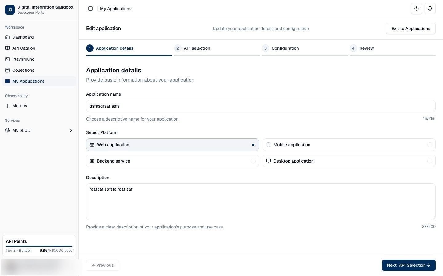 Edit Application